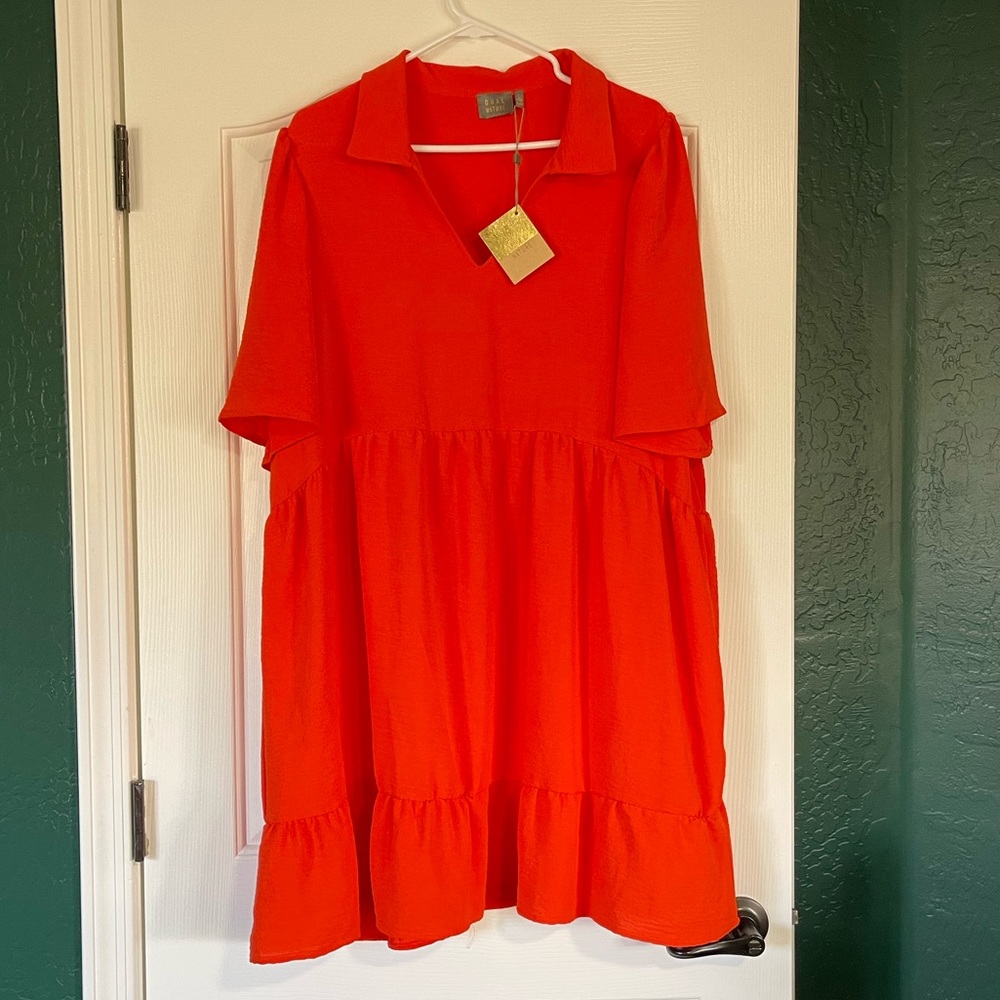 NWT Dual Nature Red Babydoll dress Large